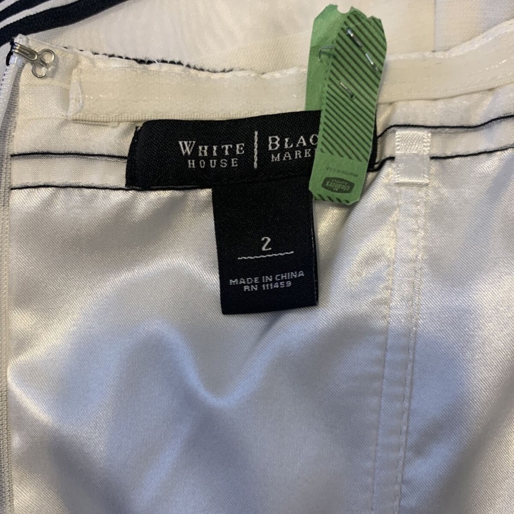 White House Black Market Striped Strapless Party Sun Dress Women's Size 2 - Picture 13 of 14